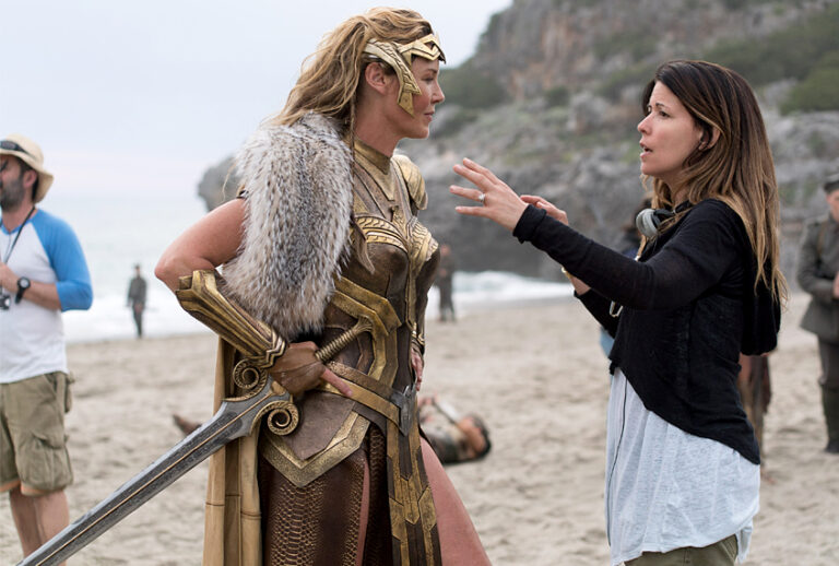 Connie Nielsen and director Patty Jenkins on the set of "Wonder Woman" (Warner Bros. Pictures/Clay Enos)