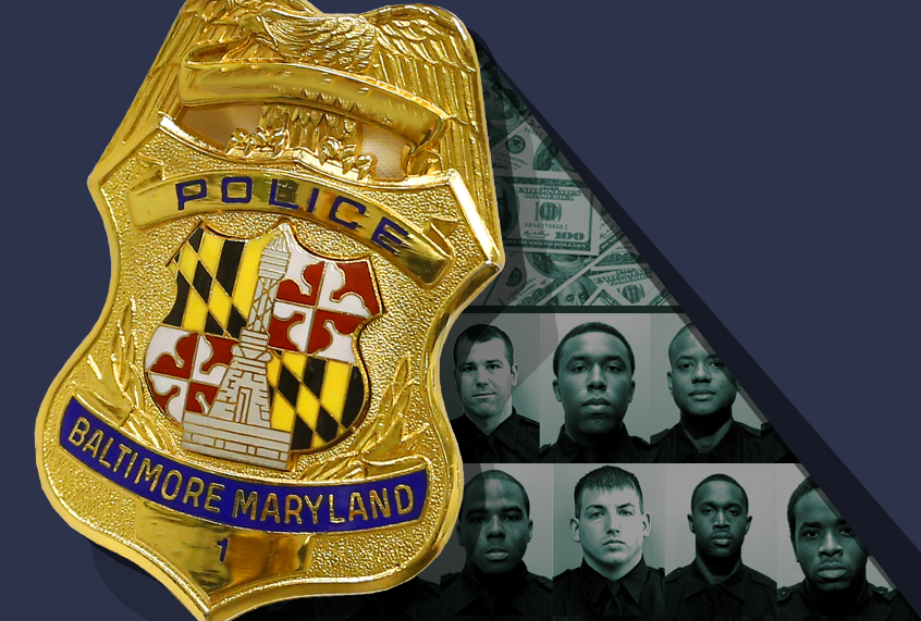 Baltimore Police Department Commissioner Kevin Davis' badge is seen during an interview with The Associated Press, Tuesday, Dec. 1, 2015, in Baltimore. (AP Photo/Patrick Semansky) (AP)