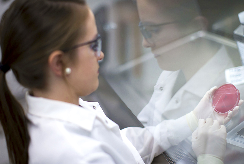 A microbiologist works with bacteria at the Centers for Disease Control and Prevention (AP/Branden Camp)