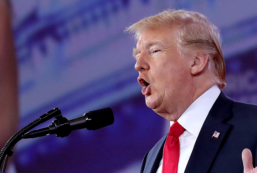 Donald Trump addresses the Conservative Political Action Conference February 23, 2018. (Getty/Chip Somodevilla)
