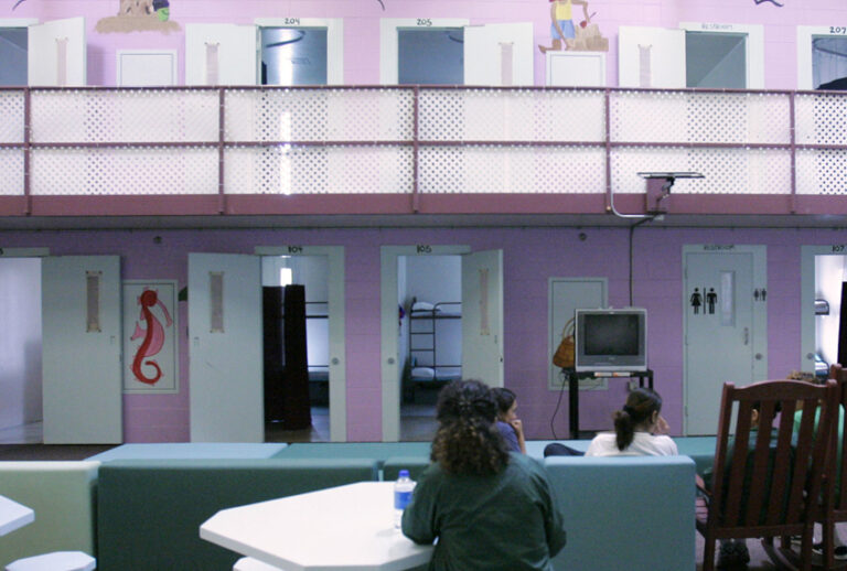 A dorm area in the T. Don Hutto Residential Center in Taylor, Texas. (AP/Donna McWilliam)