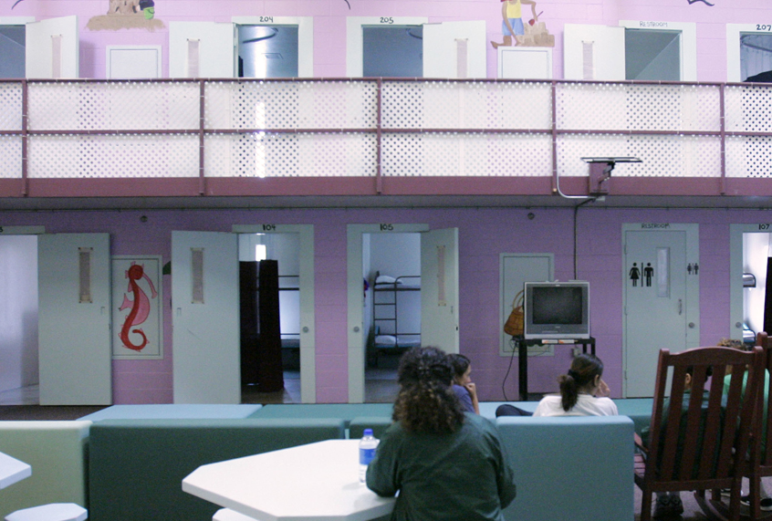 A dorm area in the T. Don Hutto Residential Center in Taylor, Texas. (AP/Donna McWilliam)