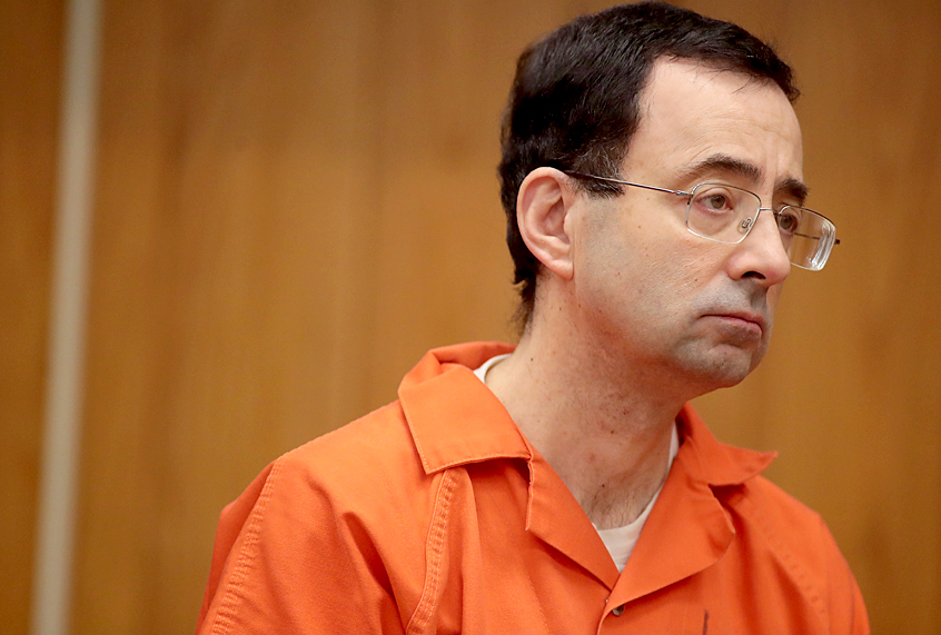 Larry Nassar stands as he is sentenced by Judge Janice Cunningham (Getty/Scott Olson)