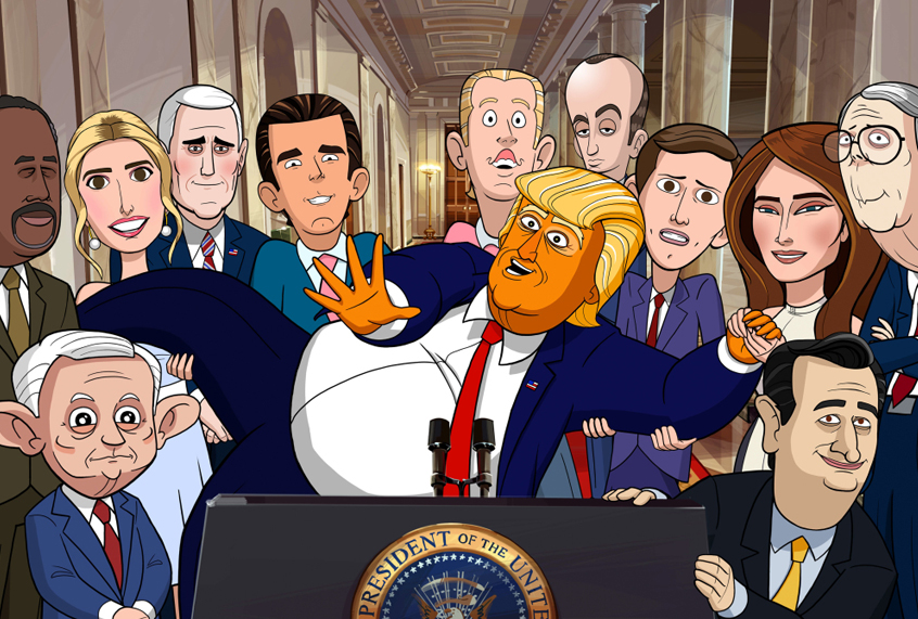 Animated cast of "Our Cartoon President" (Courtesy Of Showtime)