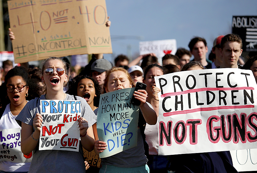 Students march in support of gun reform legislation, February 21, 2018 (Getty/Win McNamee)