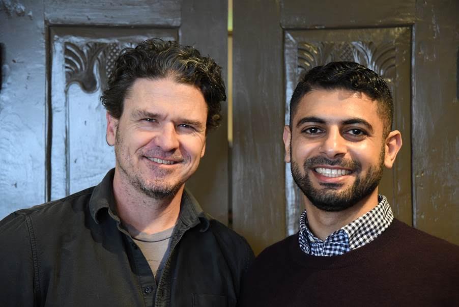Author Dave Eggers and Mokhtar Alkhanshali (Jeremy Stern)