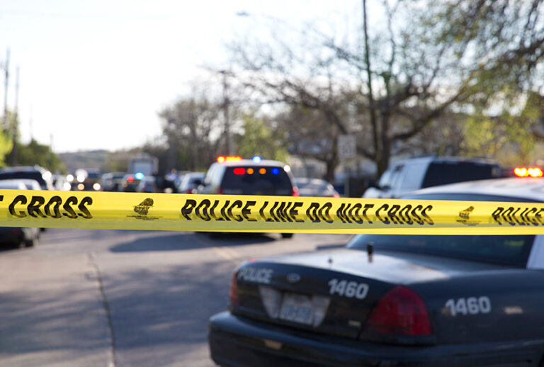 The scene near Galindo Street in Austin, Texas on March 12, 2018 where a woman was injured in an explosion. (Getty/Suzanne Cordeiro)