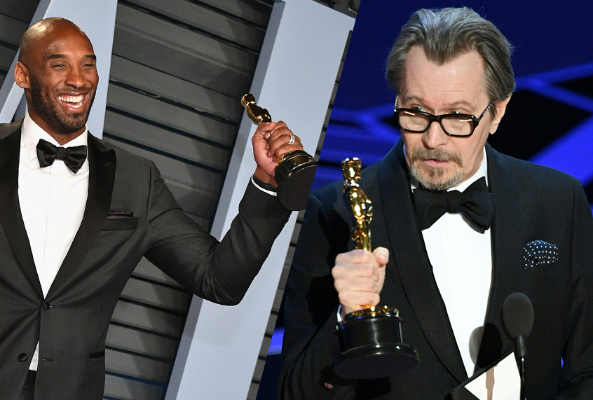 Kobe Bryant; Gary Oldman (Getty/Mark Ralston)