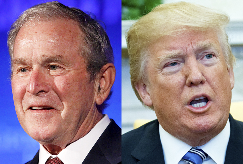 George W. Bush; Donald Trump (AP/Jacquelyn Martin/Evan Vucci)