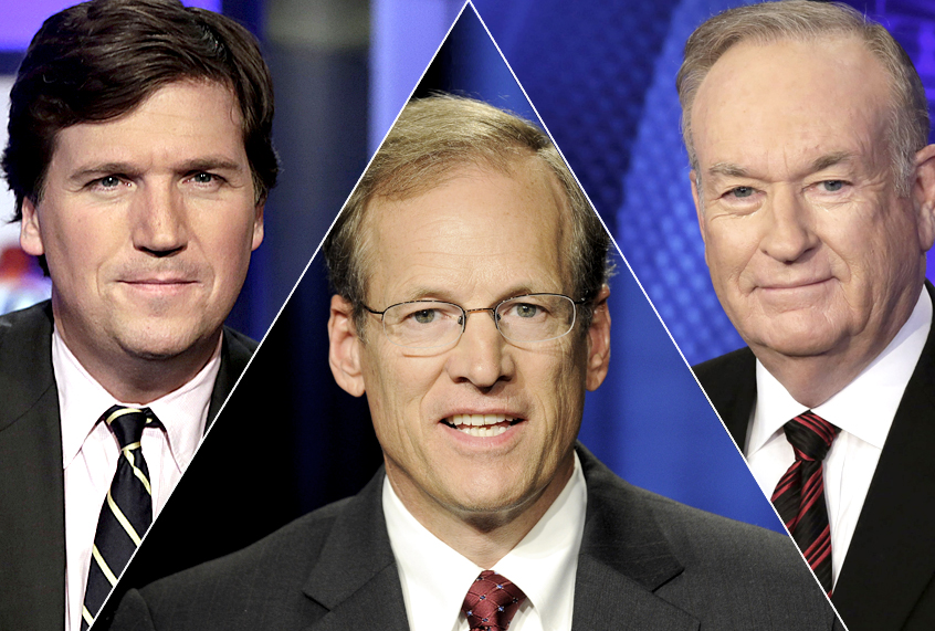 Tucker Carlson; Jack Kingston; Bill O'Reilly (AP/Richard Drew/David Tulis)