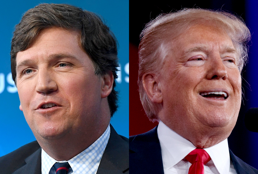 Tucker Carlson; Donald Trump (Getty/Roy Rochlin/AP/Evan Vucci)