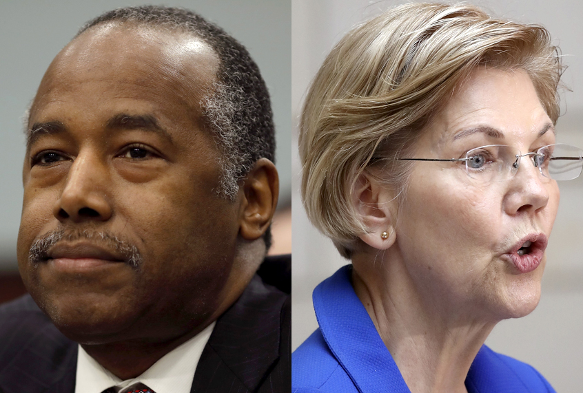 Ben Carson; Elizabeth Warren (Getty/Aaron P. Bernstein/Mark Wilson)