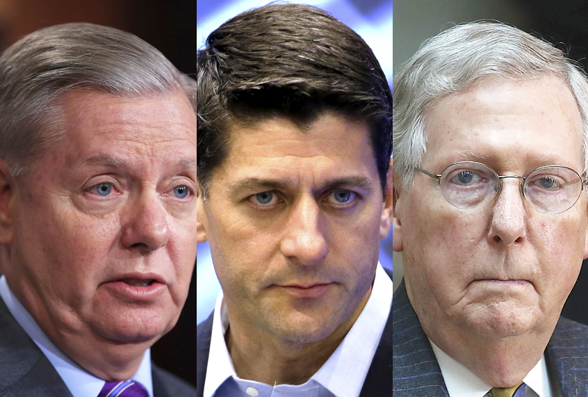 Lindsey Graham; Paul Ryan; Mitch McConnell (AP/Manuel Balce Ceneta/Don Ryan/Getty/Mark Wilson)