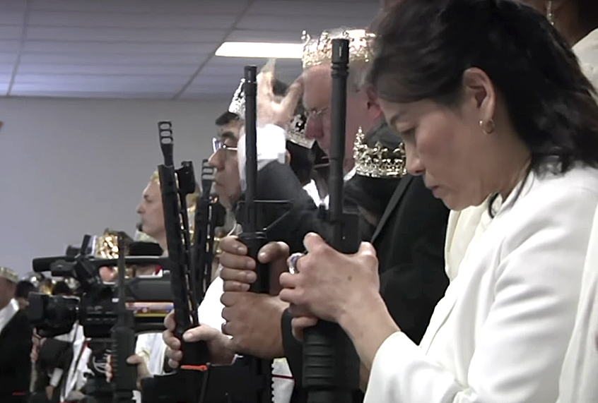 Pa. Church Holds Ceremony with AR-15 Rifles (YouTube/Associated Press)