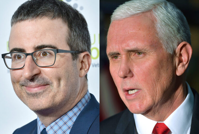 John Oliver; Mike Pence (Getty/Bryan Bedder/AP/Mandel Ngan)