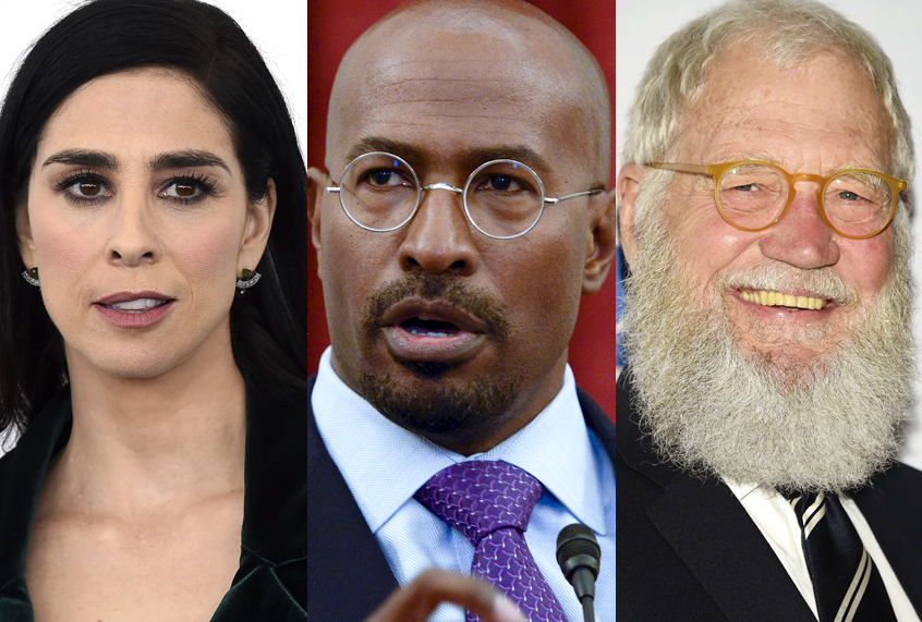Sarah Silverman; Van Jones; David Letterman (AP/Jordan Strauss/Evan Agostini/Getty/Leigh Vogel)