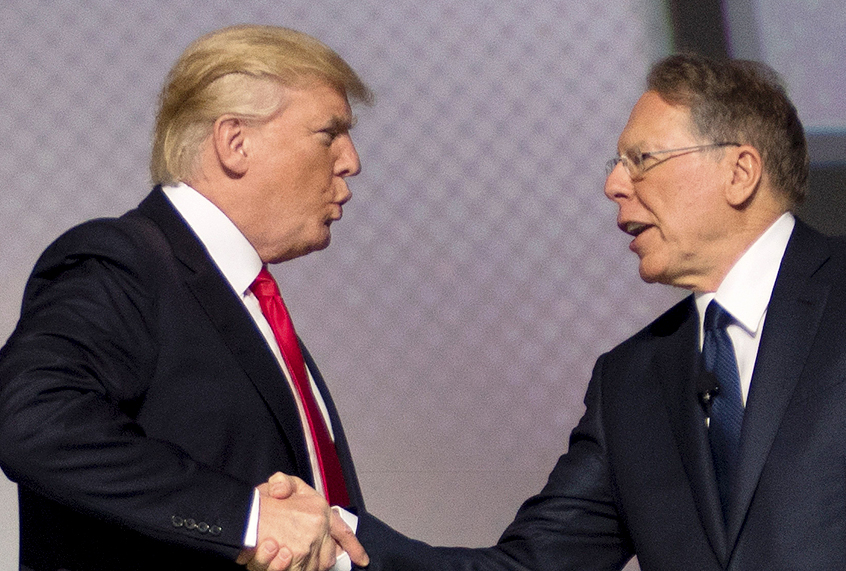 Donald Trump; NRA President Wayne LaPierre (Getty/Jim Watson)