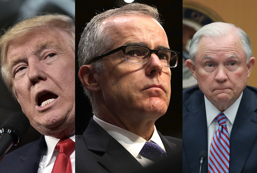 Donald Trump; Andrew McCabe; Jeff Sessions (Getty Images)