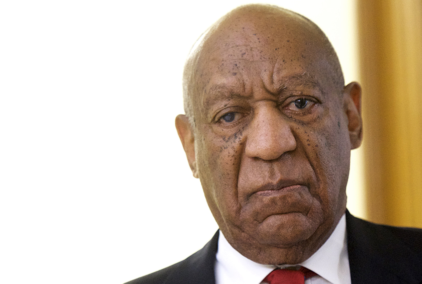 Bill Cosby walks after his verdict was announced at the Montgomery County Courthouse. (Getty/Mark Makela)