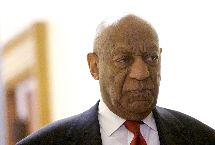 Bill Cosby walks after his verdict was announced at the Montgomery County Courthouse. (Getty/Mark Makela)