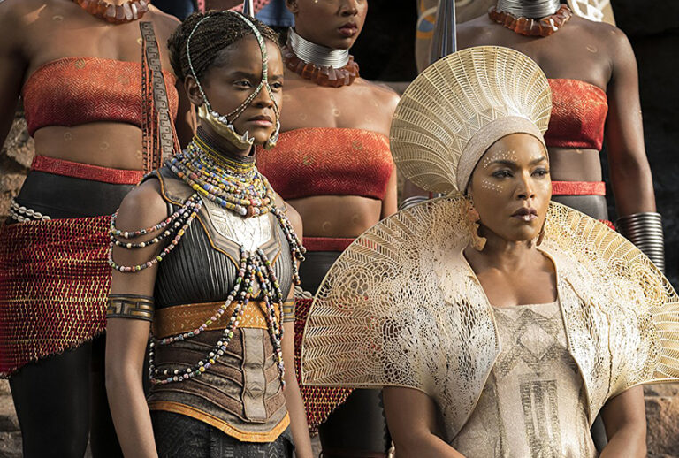 Letitia Wright and Angela Bassett in "Black Panther" (Disney/Marvel Studios)