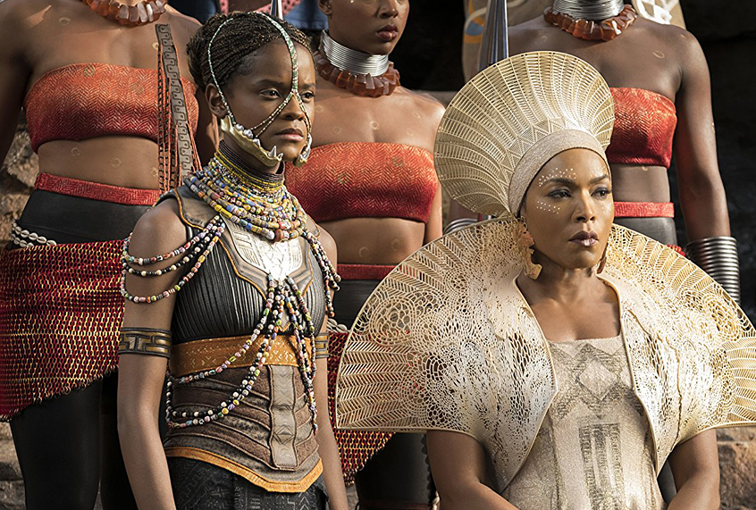 Letitia Wright and Angela Bassett in "Black Panther" (Disney/Marvel Studios)