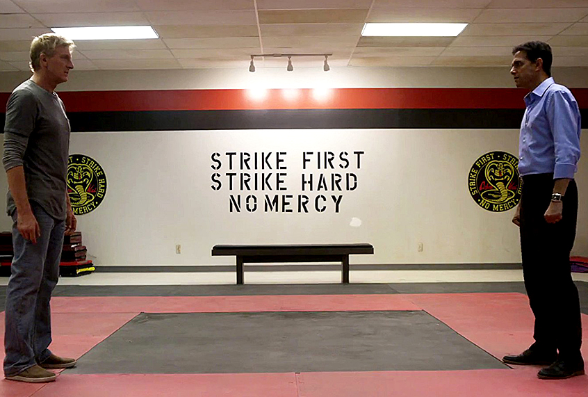 William Zabka and Ralph Macchio in "Cobra Kai" (YouTube Red)