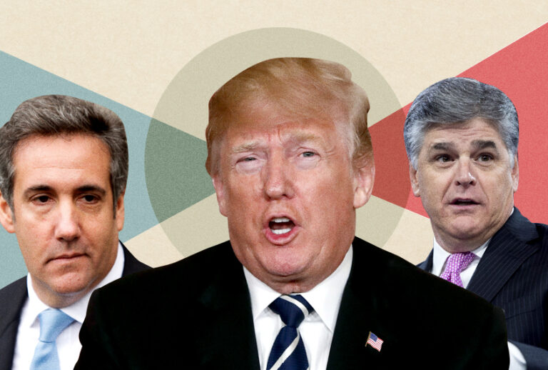 Michael Cohen; Donald Trump; Sean Hannity (Getty/AP/Photo Montage by Salon)