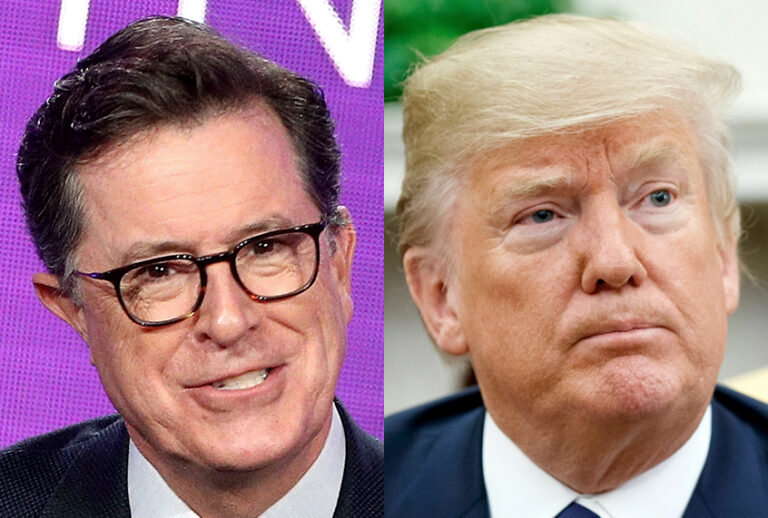 Stephen Colbert; Donald Trump (Getty/Frederick M. Brown/AP/Evan Vucci)