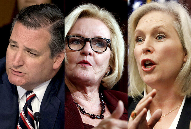 Ted Cruz; Claire McCaskill; Kirsten Gillibrand (AP/Andrew Harnik/Jacquelyn Martin)