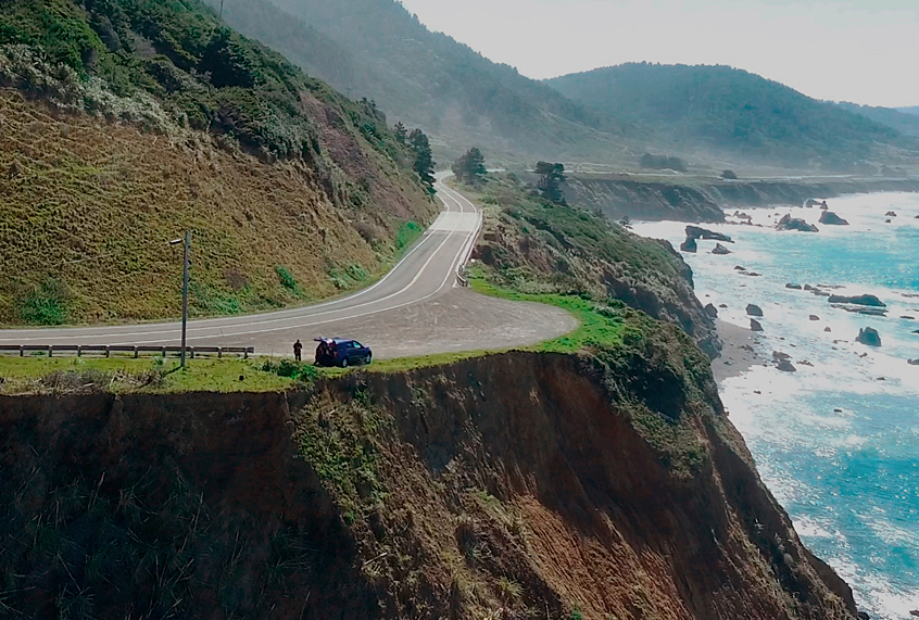 The pullout where the SUV of Jennifer and Sarah Hart was recovered off the off Pacific Coast Highway 1, near Westport, Calif. (AP/Alameda County Sheriff's Office)