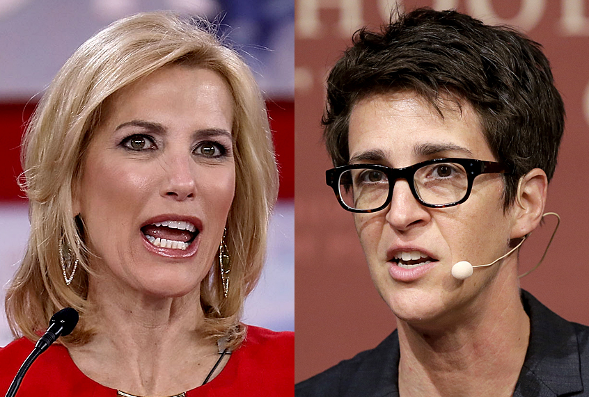 Laura Ingraham; Rachel Maddow (Getty/Chip Somodevilla/AP/Steven Senne)