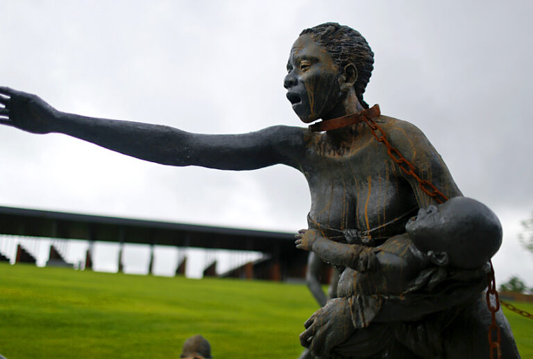 The National Memorial for Peace and Justice honoring thousands of people killed in racist lynchings is seen. (AP/Brynn Anderson)