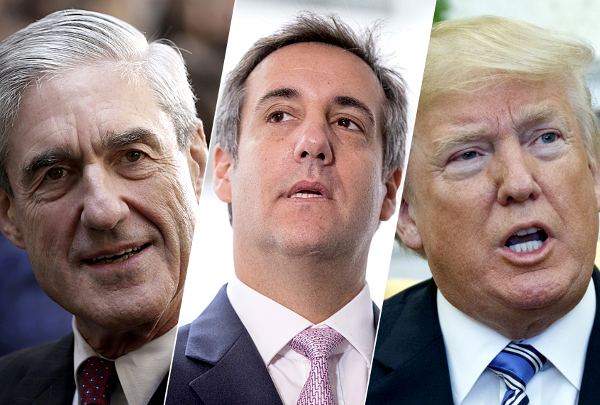 Robert Mueller; Michael Cohen; Donald Trump (Getty/Alex Wong/AP/Andrew Harnik/Evan Vucci)