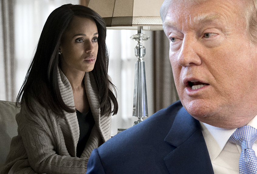 Kerry Washington on "Scandal;" Donald Trump (Getty/Chris Kleponis/ABC/Richard Cartwright)