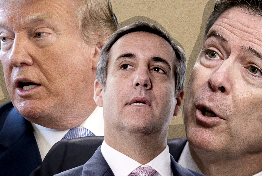 Donald Trump; Michael Cohen; James Comey (Getty/AP/Photo Montage by Salon)
