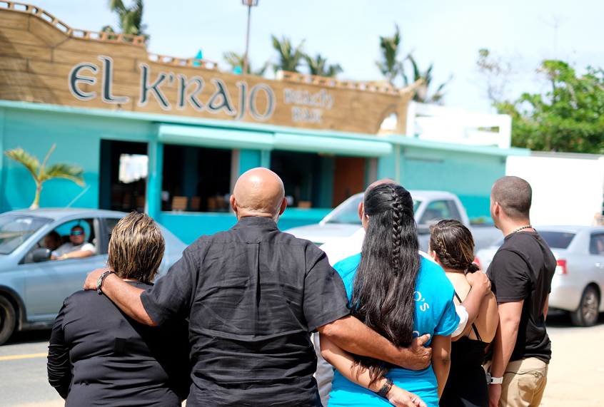 Janet and Victor Morales, with their family, see their renovated bar for the first time. (Paramount Network)