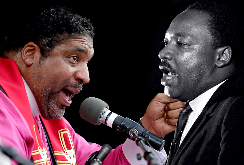 Rev. William Barber; Dr. Martin Luther King Jr. (AP/Chuck Burton/Charles Kelly)