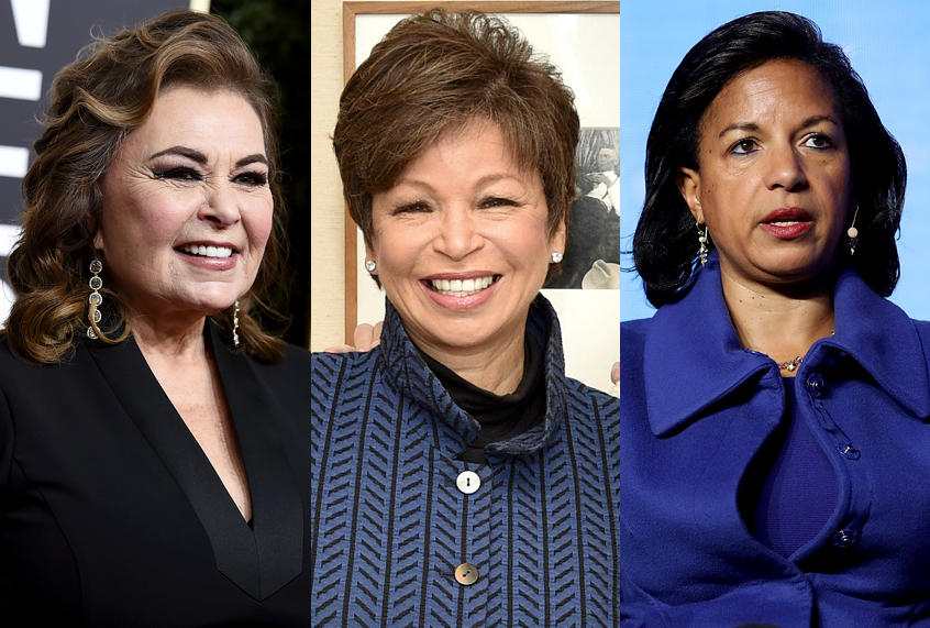 Roseanne Barr; Valerie Jarrett; Susan Rice (AP/Getty)