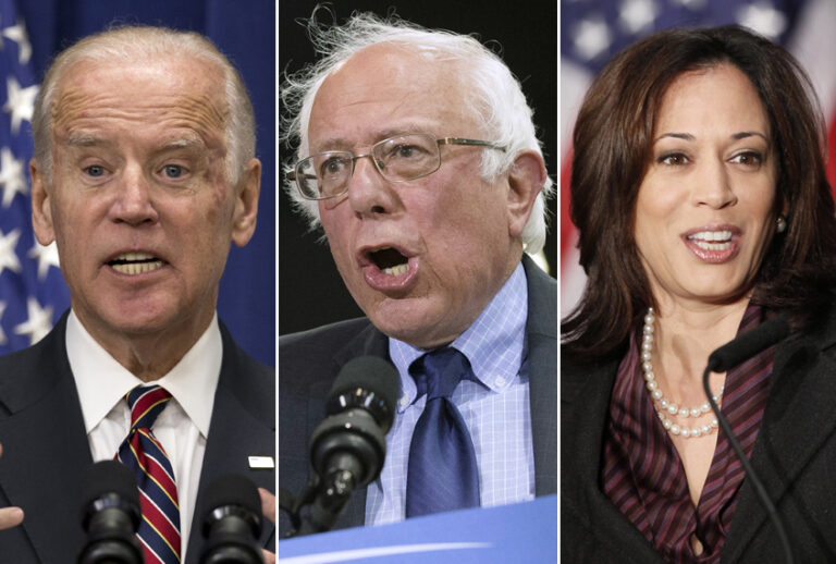 Joe Biden; Bernie Sanders; Kamala Harris (AP/Getty)