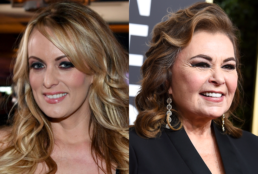 Stormy Daniels; Roseanne Barr (GettyEthan Miller/AP/Jordan Strauss)