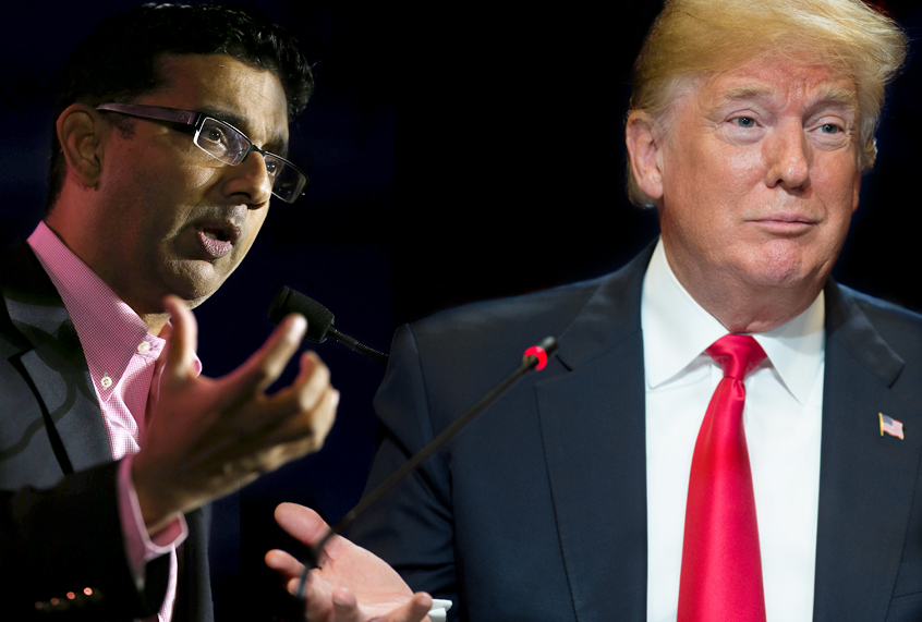 Dinesh D'Souza; Donald Trump (Getty/Justin Sullivan/Saul Loeb)
