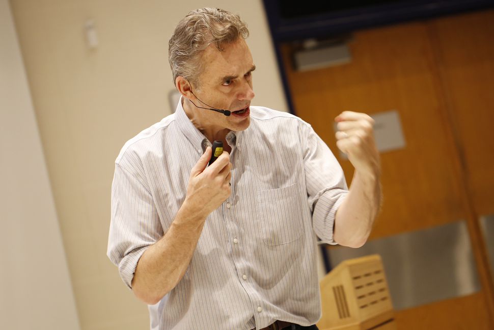 TORONTO, ON - January 10, 2017.
Jordan Peterson during his lecture at UofT. Peterson is the professor at the centre of a media storm because of his public declaration that he will not use pronouns, such as "they," to recognize non-binary genders . This lecture had no reference to the hot topic.        (Rene Johnston/Toronto Star via Getty Images) (Toronto Star Via Getty Images)