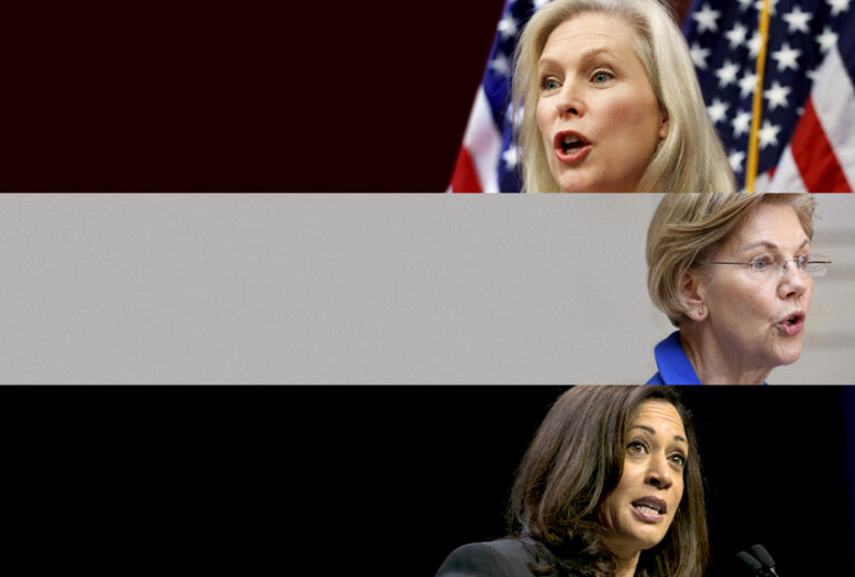Kirsten Gillibrand; Elizabeth Warren; Kamala Harris (AP/Getty)