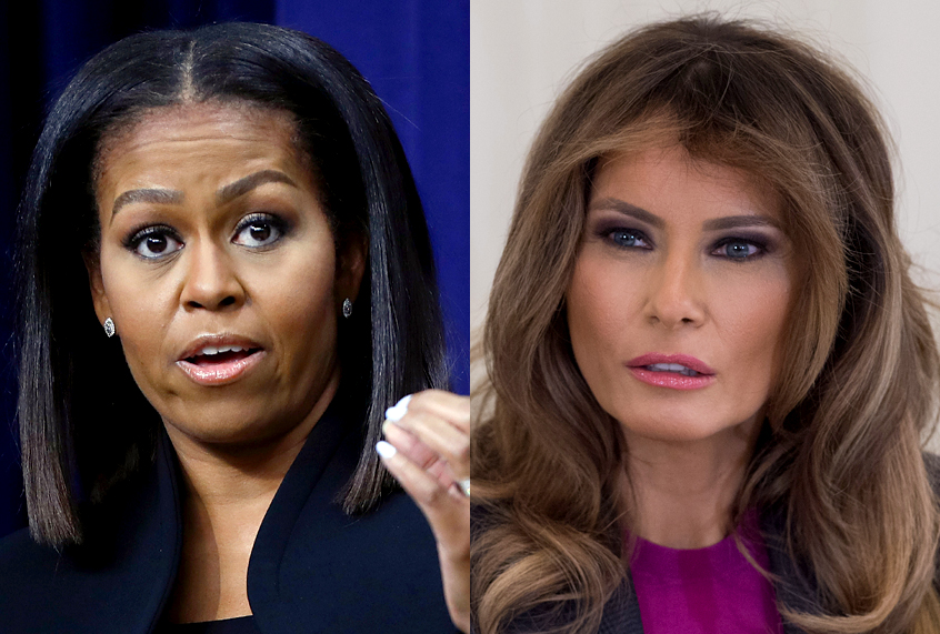 Michelle Obama; Melania Trump (AP/Pablo Martinez Monsivais/Getty/Saul Loeb)