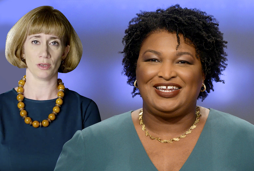 Laura Moser; Stacey Abrams (YouTube/AP/John Amis)
