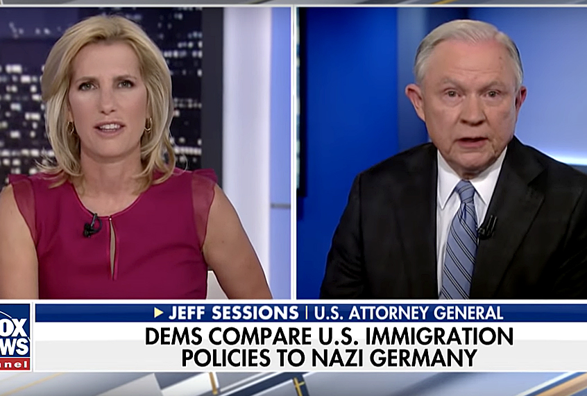 Laura Ingraham and Jeff Sessions (YouTube/Fox News)