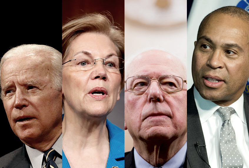 Joe Biden; Elizabeth Warren; Bernie Sanders; Deval Patrick (Getty/AP)