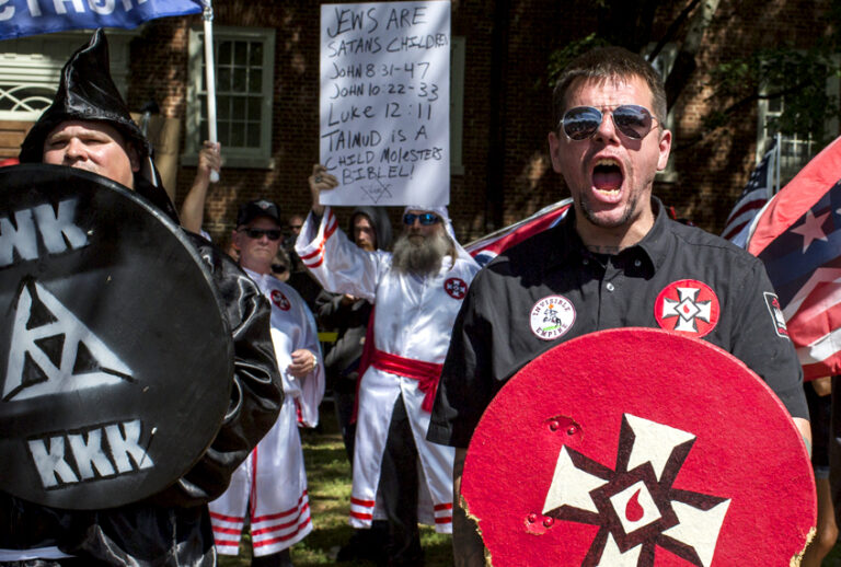 The Ku Klux Klan protests in Charlottesville, Virginia. (Getty/Chet Strange)