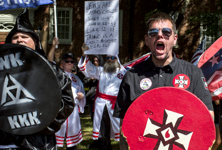 The Ku Klux Klan protests in Charlottesville, Virginia. (Getty/Chet Strange)